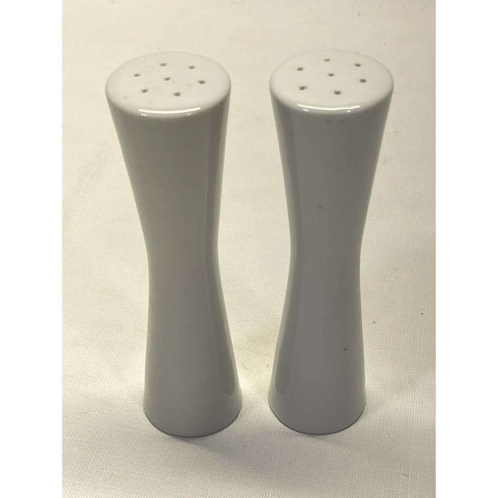 Vintage MCM Hourglass White Porcelain Salt Pepper Shakers Japan 7" Modern
